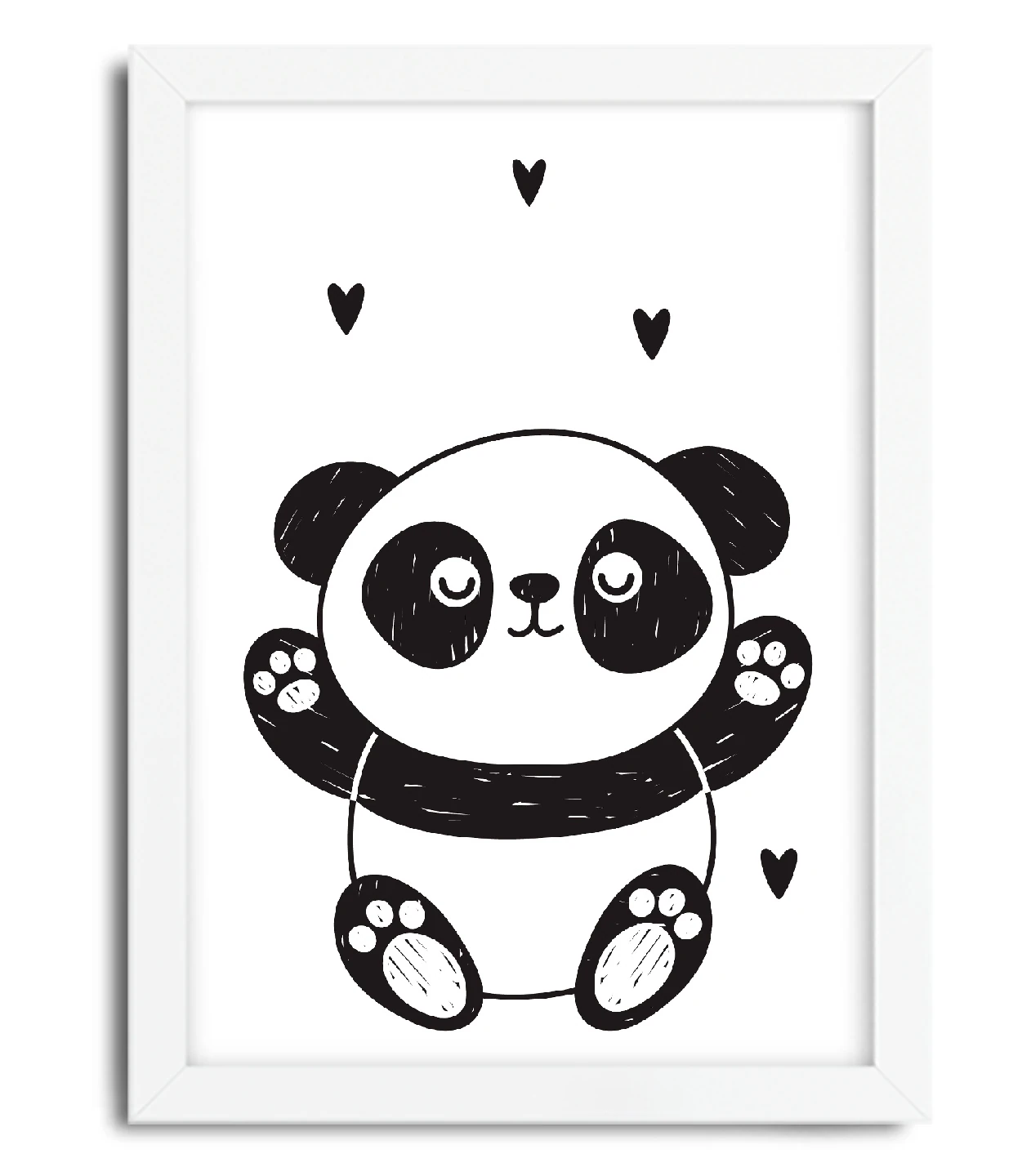 Quadro Panda Musica Desenho Infantil Decorativo A4 23x33cm em