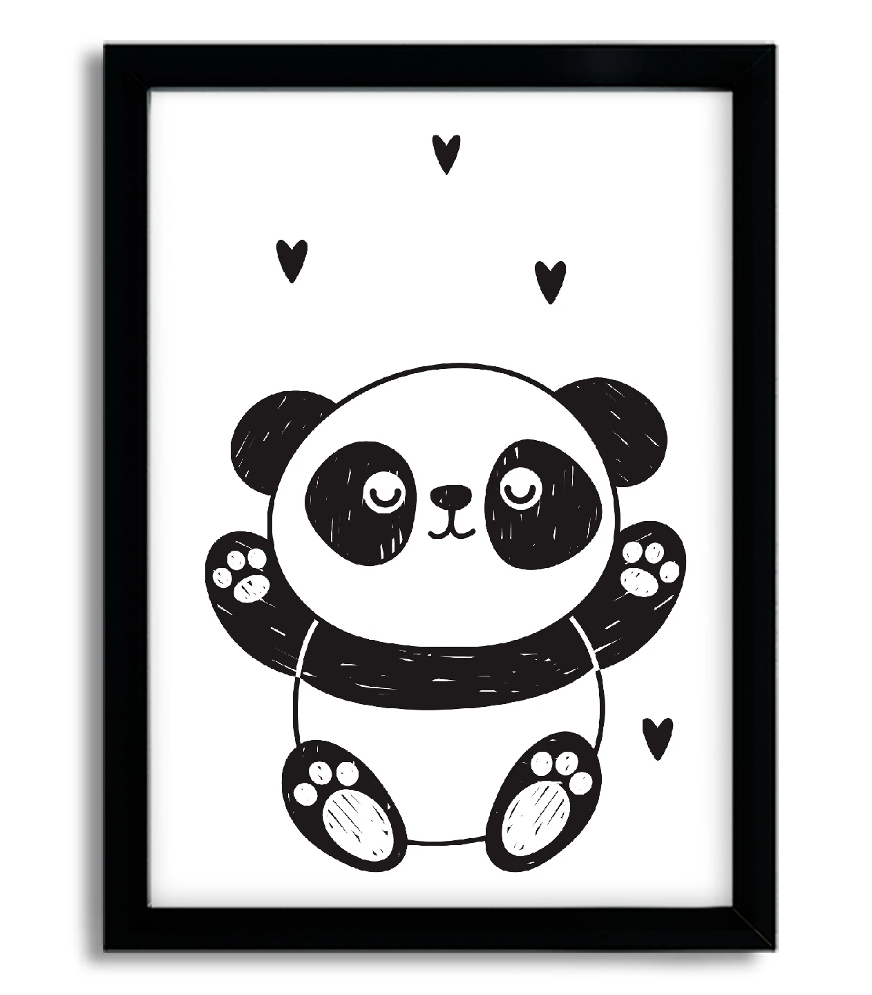 Quadro Decorativo Infantil Ursinho Panda com Flores SKU: 4177G