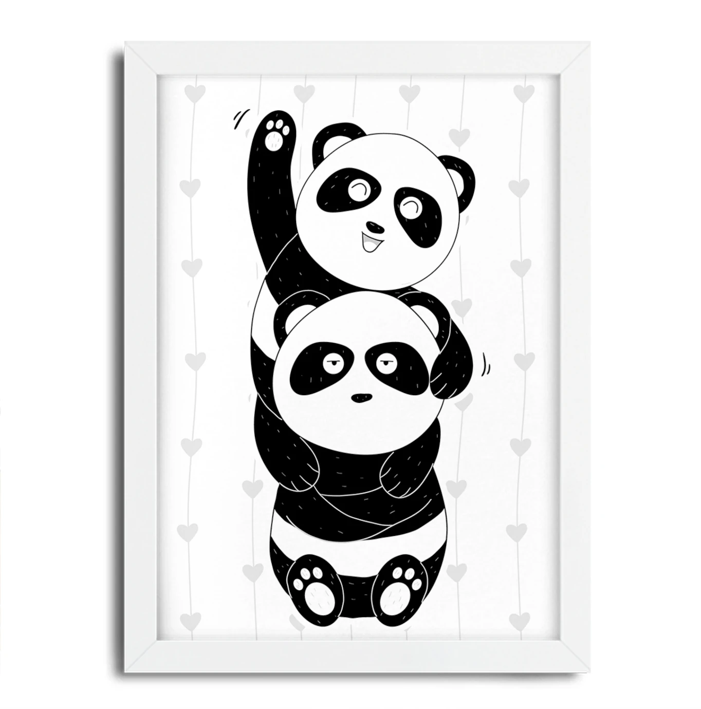 Quadro Decorativo Jogo Mosaico Infantil Desenho Urso Panda