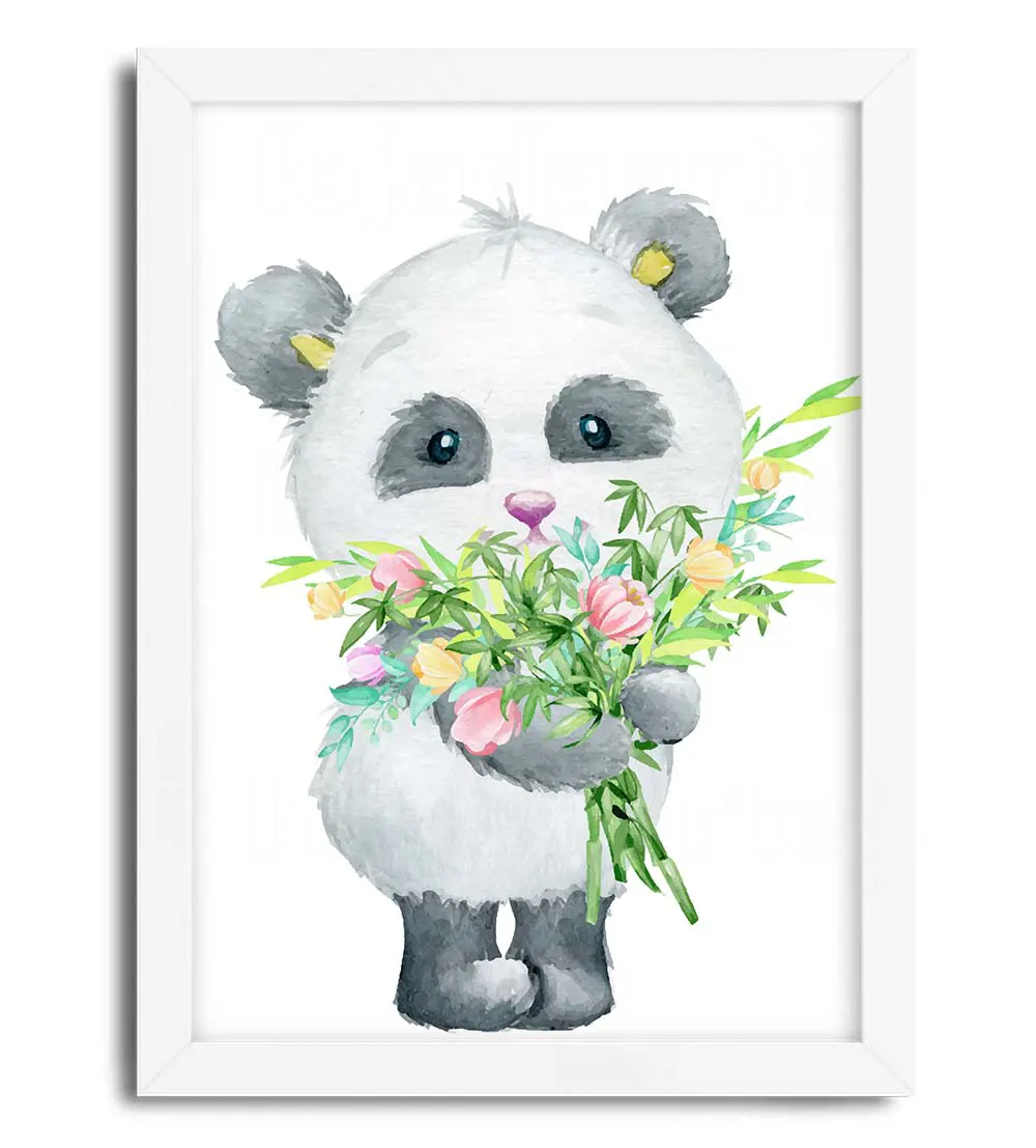 Quadro Decorativo Infantil Urso Panda Aquarela Safari SKU: 2262g2
