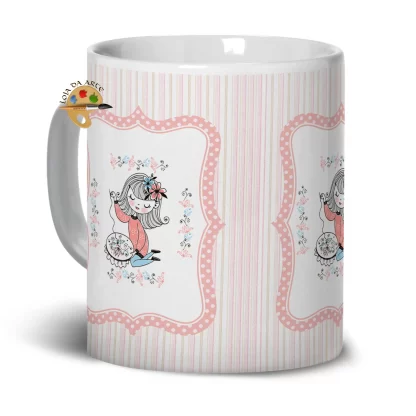 Caneca em Porcelana Costureira SKU: 113g46c