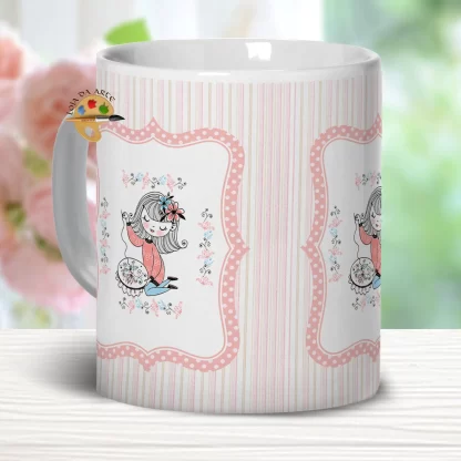 Caneca em Porcelana Costureira SKU: 113g46c