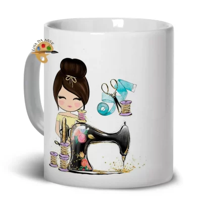 Caneca em Porcelana Costureira SKU: 113g69c