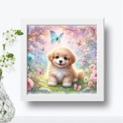 Quadro Infantil de Cachorrinho Alegre