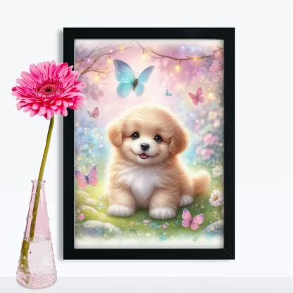 Quadro Infantil de Cachorrinho Alegre