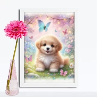 Quadro Infantil de Cachorrinho Alegre