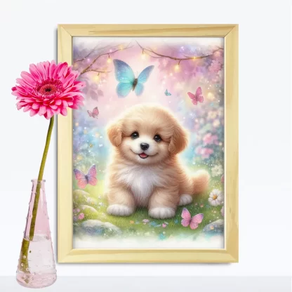 Quadro Infantil de Cachorrinho Alegre