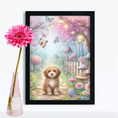 Quadro Cachorrinho em jardim encantado SKU: 117g16c