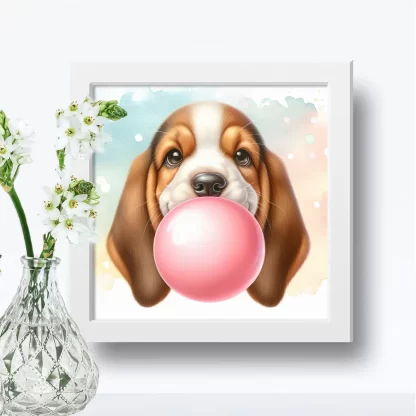 Quadro decorativo infantil com cachorro fofo. Alta qualidade e design encantador. Compre agora!