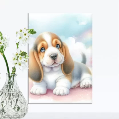 Quadro Decorativo para Criança Cachorro Basset