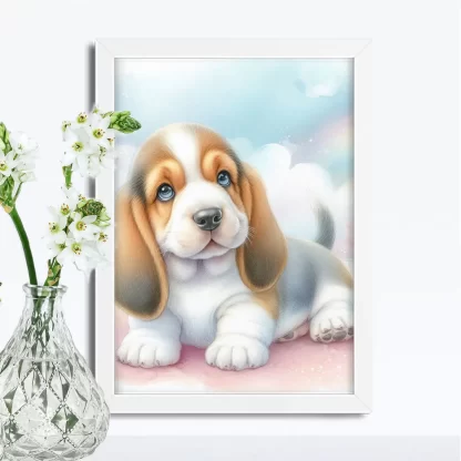 Quadro Decorativo para Criança Cachorro Basset