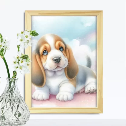 Quadro Decorativo para Criança Cachorro Basset