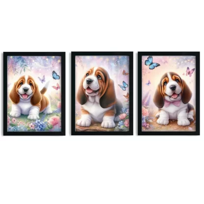 Ilumine o quarto infantil com nosso quadro decorativo de cachorro soprando bola de chiclete. Design fofo e alta qualidade. Compre já!