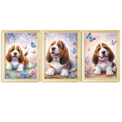 Ilumine o quarto infantil com nosso quadro decorativo de cachorro soprando bola de chiclete. Design fofo e alta qualidade. Compre já!