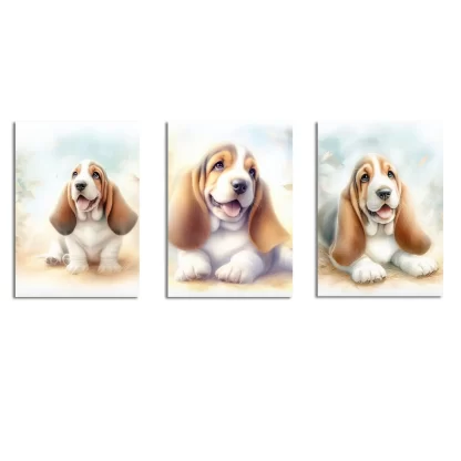 Quadros decorativos infantis Cachorro Basset