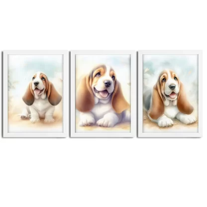 Quadros decorativos infantis Cachorro Basset