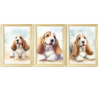 Quadros decorativos infantis Cachorro Basset