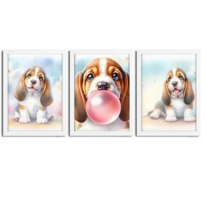 Quadros decorativos infantis de Cachorro Basset