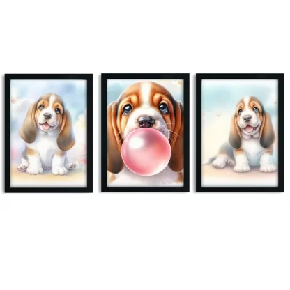 Quadros decorativos infantis de Cachorro Basset