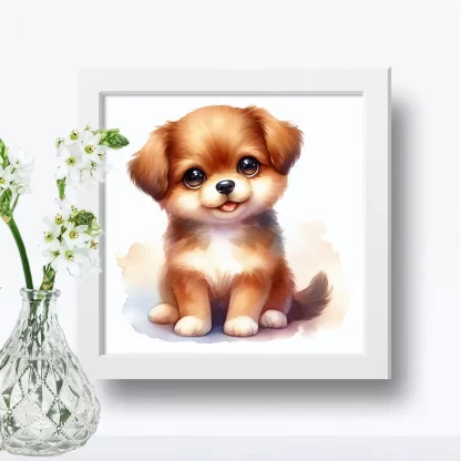 Quadro Decorativo Infantil com Cachorro