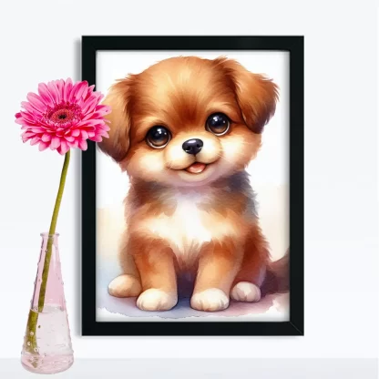 Quadro Decorativo Infantil com Cachorro