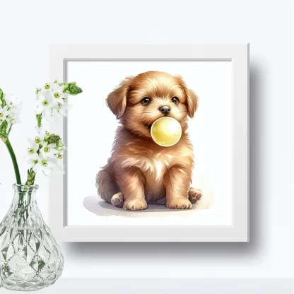 Quadro Decorativo Cachorrinho com Chiclete