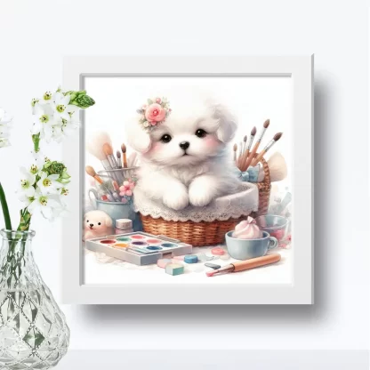 Quadro Decorativo Cachorrinha Para Crianças