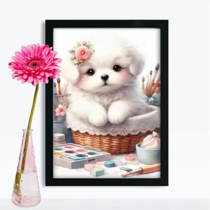 Quadro Decorativo Cachorrinha Para Crianças