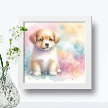 Quadro Infantil com Cachorro Decoração Criança