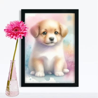 Quadro Infantil com Cachorro Decoração Criança