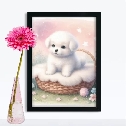 Quadro Infantil Decorativo Cachorro Encantador