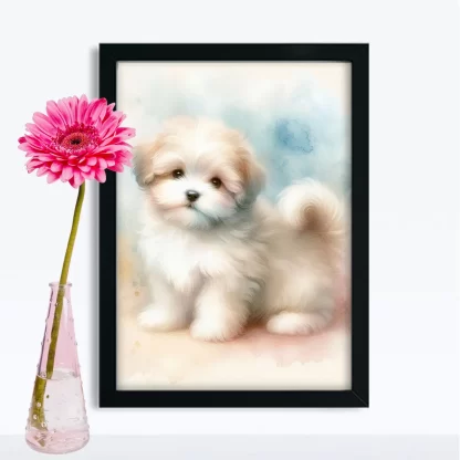 Quadro Infantil Decorativo Cachorro Bonito