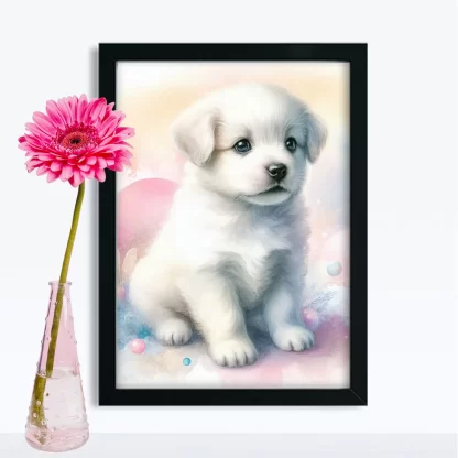 Quadro Decorativo Cachorrinho Fofo para Crianças