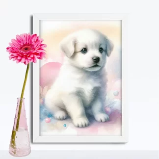 Quadro Decorativo Cachorrinho Fofo para Crianças