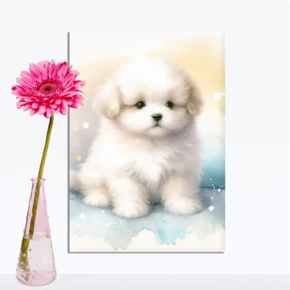 Quadro Decorativo Infantil com Cachorrinho Fofo