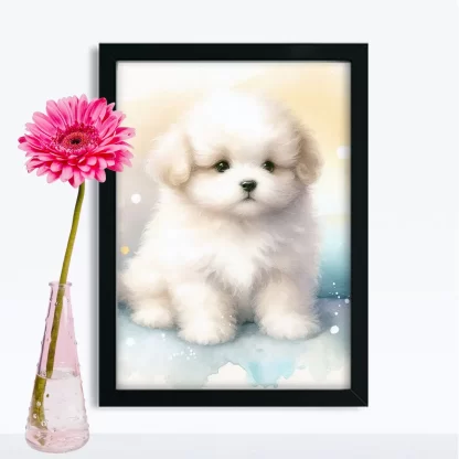 Quadro Decorativo Infantil com Cachorrinho Fofo