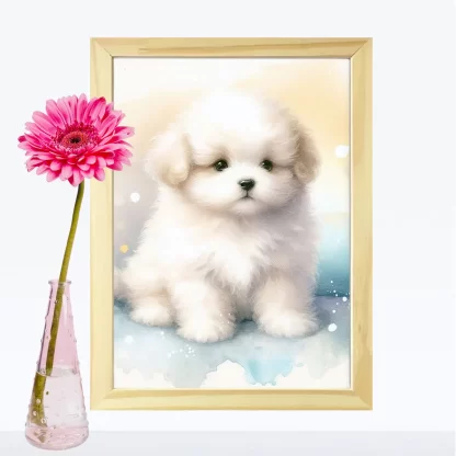 Quadro Decorativo Infantil com Cachorrinho Fofo