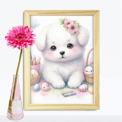 Quadro Decorativo Cachorrinha Fofa para Quarto Infantil