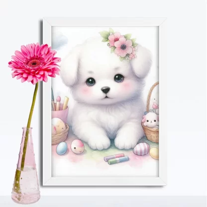 Quadro Decorativo Cachorrinha Fofa para Quarto Infantil