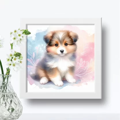 Quadro de Cachorrinho Fofo para Crianças