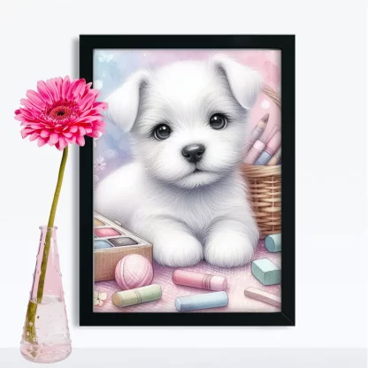 Quadro Decorativo Infantil Cachorro Fofo