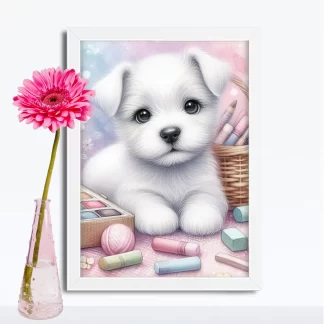 Quadro Decorativo Infantil Cachorro Fofo